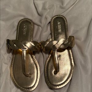 J. Crew Metallic Gold Women's Sandals! New never worn!